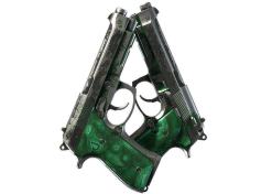 Dual Berettas | Polished Malachite (Battle-Scarred)